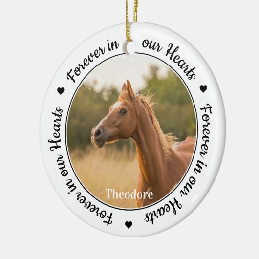永遠に我々のハートペットロスのギフトホース記念 セラミックオーナメント (左)