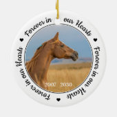永遠に我々のハートペットロスのギフトホース記念 セラミックオーナメント (裏面)