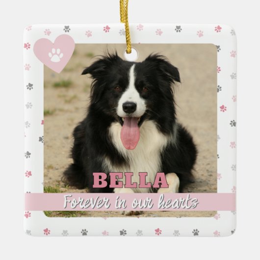 永遠に我々のハートレインボーブリッジペットロス セラミックオーナメント (正面)