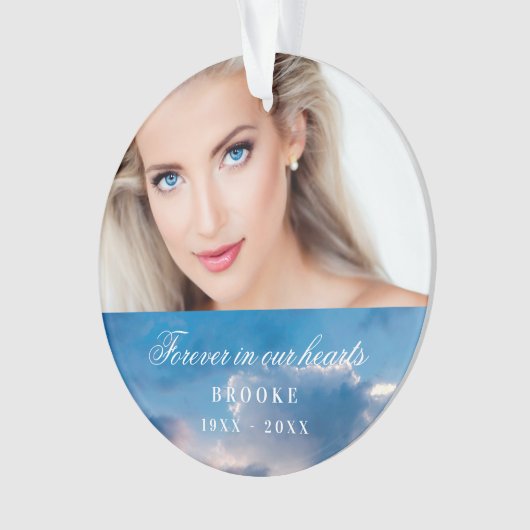 永遠に我々のハート写真の青空 オーナメント (正面)
