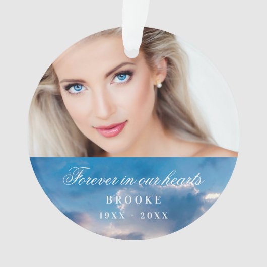 永遠に我々のハート写真の青空 オーナメント (正面)