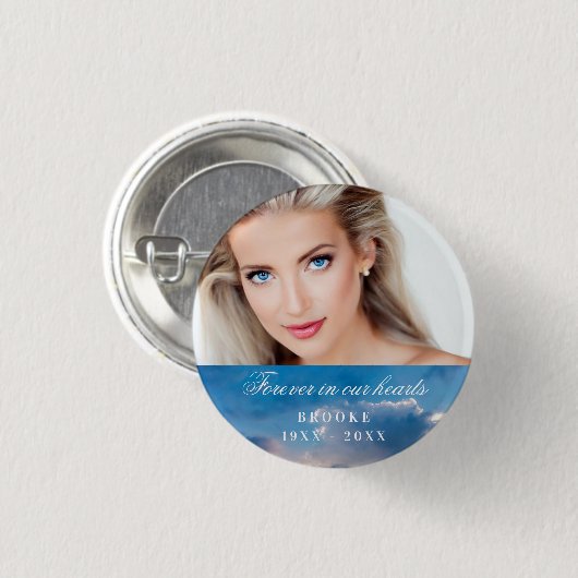 永遠に我々のハート写真の青空 缶バッジ (正面&裏面)