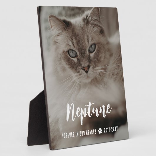 永遠に我々のハート名の中でScript Cat Memorial フォトプラーク (側面)