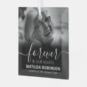 永遠に我々のハート記念写真ガラス飾り ガラスオーナメント (正面左)