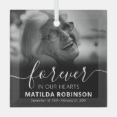 永遠に我々のハート記念写真ガラス飾り ガラスオーナメント (正面)