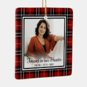 永遠に我々のハート赤い格子碑のセラミックO セラミックオーナメント (右)