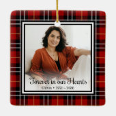 永遠に我々のハート赤い格子碑のセラミックO セラミックオーナメント (裏面)