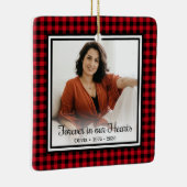 永遠に我々のハート赤バッファロープレイド セラミックオーナメント (右)
