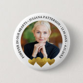 永遠に我々のハート金ゴールド記念葬祭写真 缶バッジ (正面)