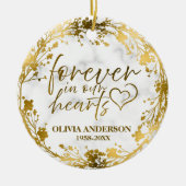 永遠に我々のハート金箔フォトメモリアル セラミックオーナメント (正面)