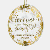 永遠に我々のハート金箔フォトメモリアル セラミックオーナメント (左)