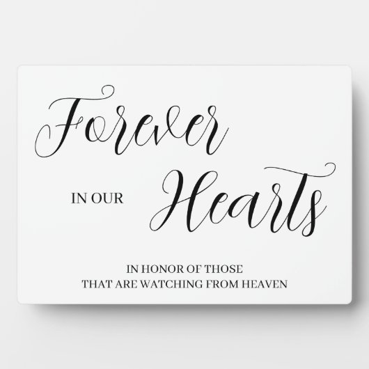 永遠に我々のハートTabletopプラークとイーゼル フォトプラーク (正面)