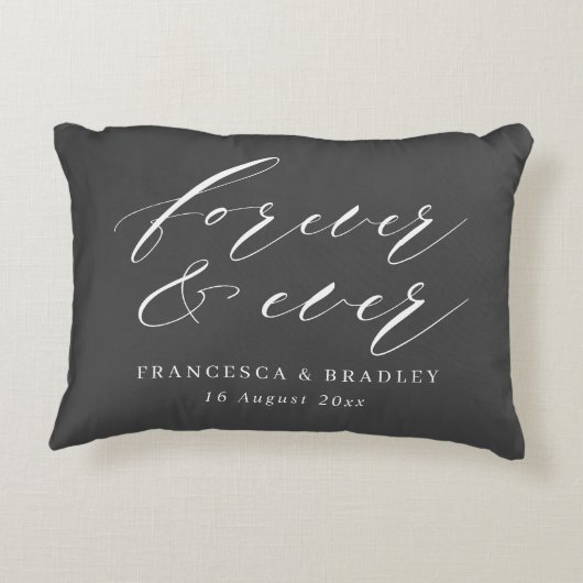 永遠に灰色の書道結婚の贈り物 アクセントクッション (裏面)