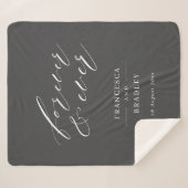 永遠に灰色の書道結婚の贈り物 シェルパブランケット (正面(横))