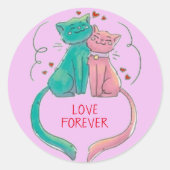 永遠に猫を愛する ラウンドシール (正面)
