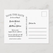 永遠に白い文字結婚式のために日付を保存 案内ポストカード (裏面)