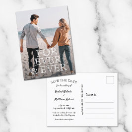 永遠に白い文字結婚式のために日付を保存 案内ポストカード