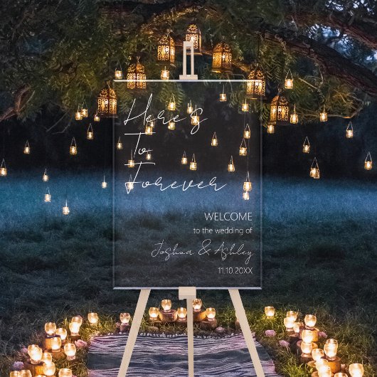 永遠に白エレガントの結婚歓迎 アクリルサイン