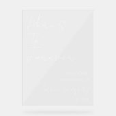 永遠に白エレガントの結婚歓迎 アクリルサイン (正面)