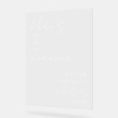 永遠に白エレガントの結婚歓迎 アクリルサイン (傾斜)