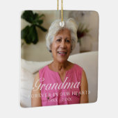 永遠に私たちのハートおばあちゃん記念写真 セラミックオーナメント (右)