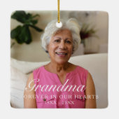 永遠に私たちのハートおばあちゃん記念写真 セラミックオーナメント (裏面)