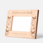 永遠に私たちのハートでカスタムフローラPhoto Memorial レーザー彫刻フレーム (左)