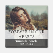 永遠に私たちのハートでカスタム、写真追悼碑 マグネット (正面)