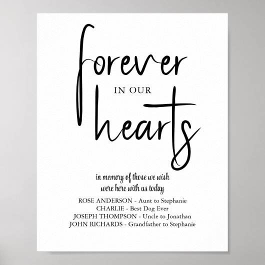 永遠に私たちのハートでパーソナライズ結婚の記念碑 ポスター (正面)