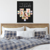 永遠に私たちのハートでフォトコラージュブラック キャンバスプリント (インサイチュ (寝室))