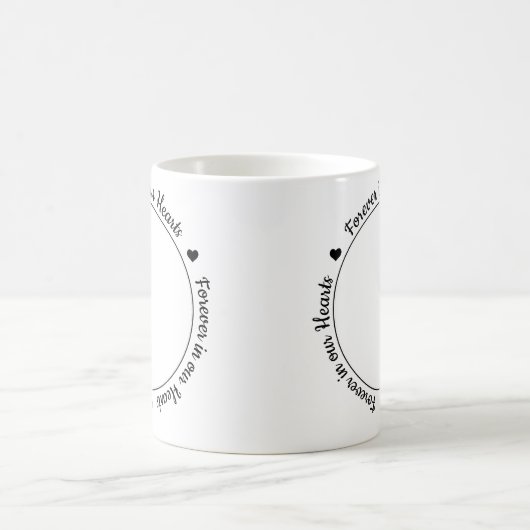 永遠に私たちのハートでフォトペット記念碑 コーヒーマグカップ (中央)
