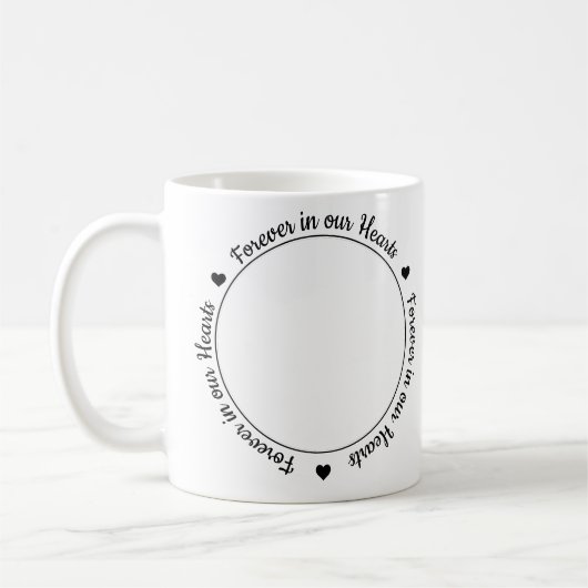 永遠に私たちのハートでフォトペット記念碑 コーヒーマグカップ (左)