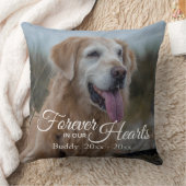 永遠に私たちのハートでペット写真追悼投げピル クッション (ブランケット)