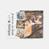 永遠に私たちのハートでペット犬メモリアル4写真 フリースブランケット (正面(横))