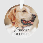 永遠に私たちのハートでペット記念モダン写真 オーナメント (正面)