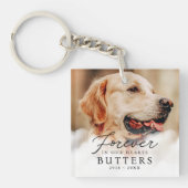 永遠に私たちのハートでペット記念モダン写真 キーホルダー (正面)