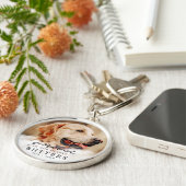 永遠に私たちのハートでペット記念モダン写真 キーホルダー (側面)