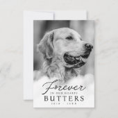 永遠に私たちのハートでペット記念モダン写真 サンキューカード (正面)