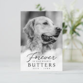 永遠に私たちのハートでペット記念モダン写真 サンキューカード (スタンド正面)