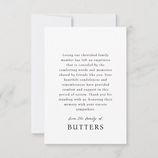 永遠に私たちのハートでペット記念モダン写真 サンキューカード (裏面)