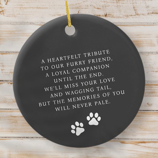 永遠に私たちのハートでペット記念モダン写真 セラミックオーナメント