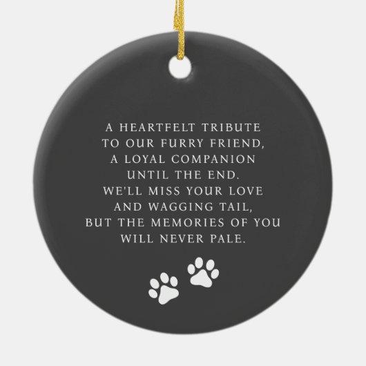 永遠に私たちのハートでペット記念モダン写真 セラミックオーナメント (裏面)