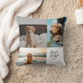 永遠に私たちのハートでペット記念写真コラージュ クッション (ブランケット)