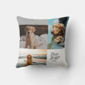 永遠に私たちのハートでペット記念写真コラージュ クッション (裏面)