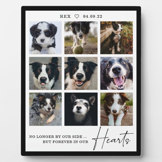 永遠に私たちのハートでペット記念写真コラージュ フォトプラーク (正面)