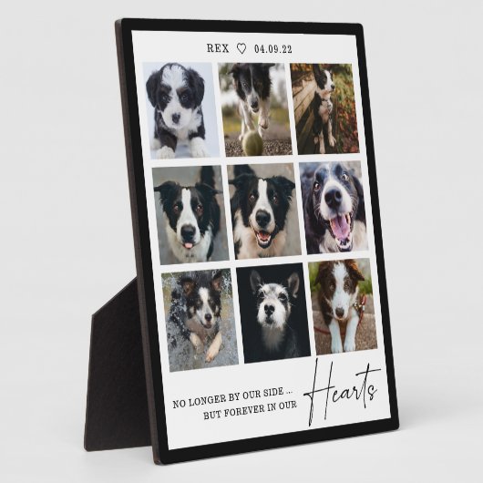 永遠に私たちのハートでペット記念写真コラージュ フォトプラーク