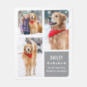 永遠に私たちのハートでペット記念写真コラージュ フリースブランケット (正面)