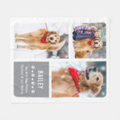 永遠に私たちのハートでペット記念写真コラージュ フリースブランケット (正面(横))