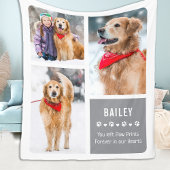 永遠に私たちのハートでペット記念写真コラージュ フリースブランケット