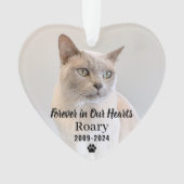 永遠に私たちのハートでペット記念写真記念 オーナメント (正面)